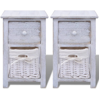 Mesas de cabeceira 2 pcs madeira branco