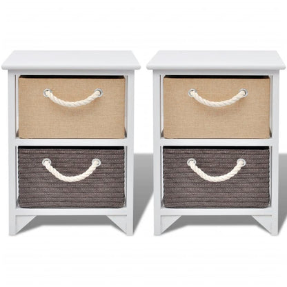 Mesa de cabeceira, 2 pcs, madeira