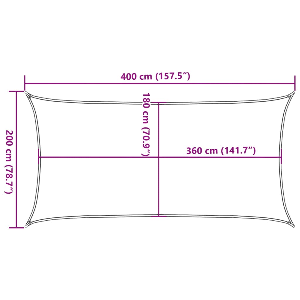 Guarda-Sol HDPE retangular 2x4 m antracite