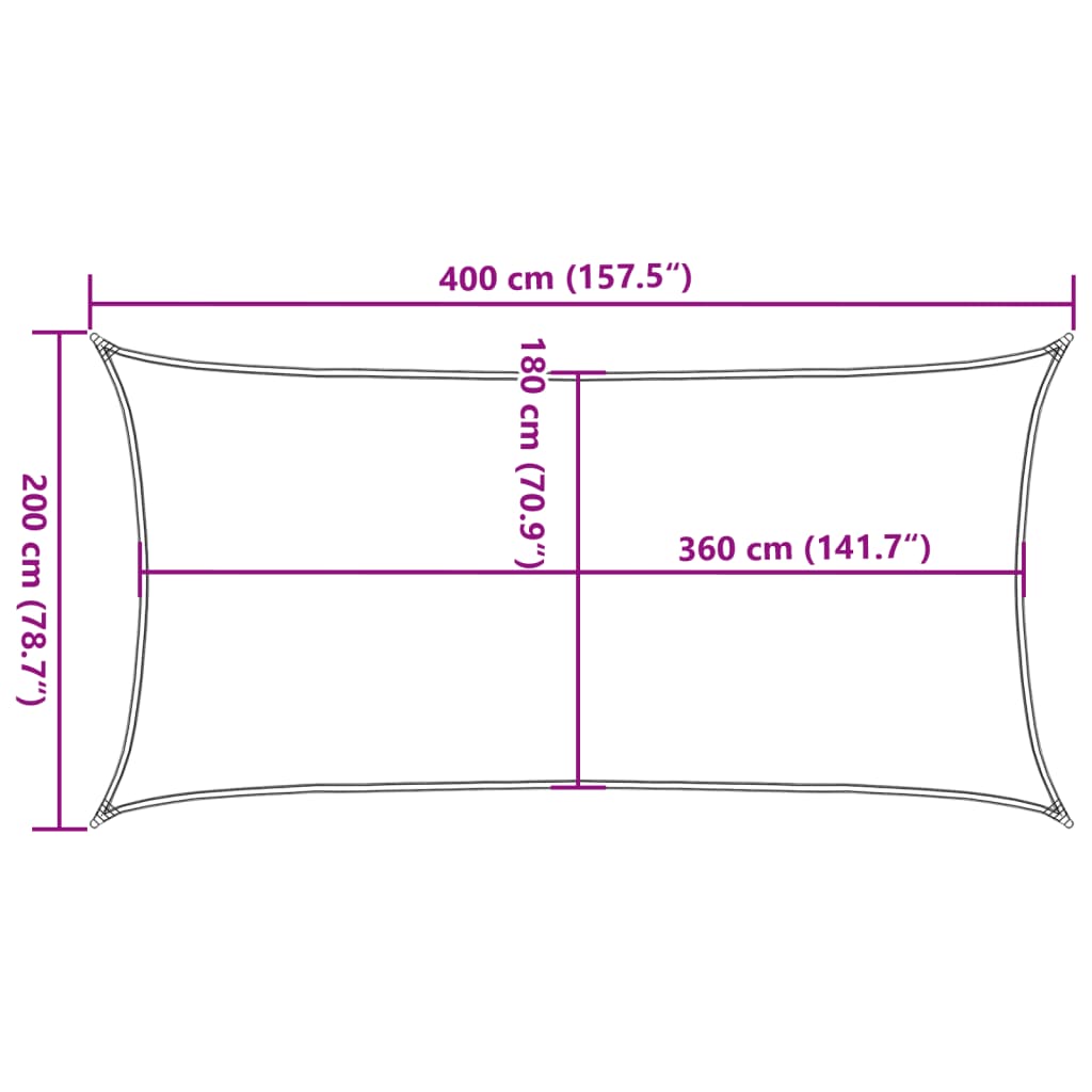 Guarda-Sol HDPE retangular 2x4 m creme