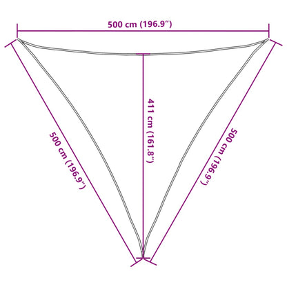 Guarda-sol HDPE triangular 5 x 5 x 5 m creme