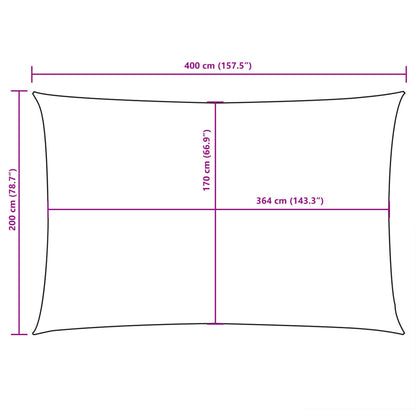 Guarda-Sol tecido Oxford retangular 2 x 4 m bege