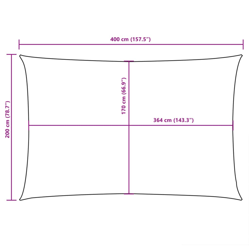 Guarda-Sol tecido Oxford retangular 2x4 m creme