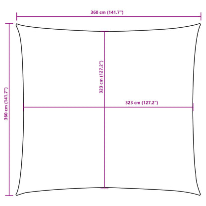 Guarda-sol tecido Oxford quadrangular 3,6x3,6 m antracite