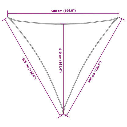 Toldo em tecido Oxford triangular 5x5x5 m antracite