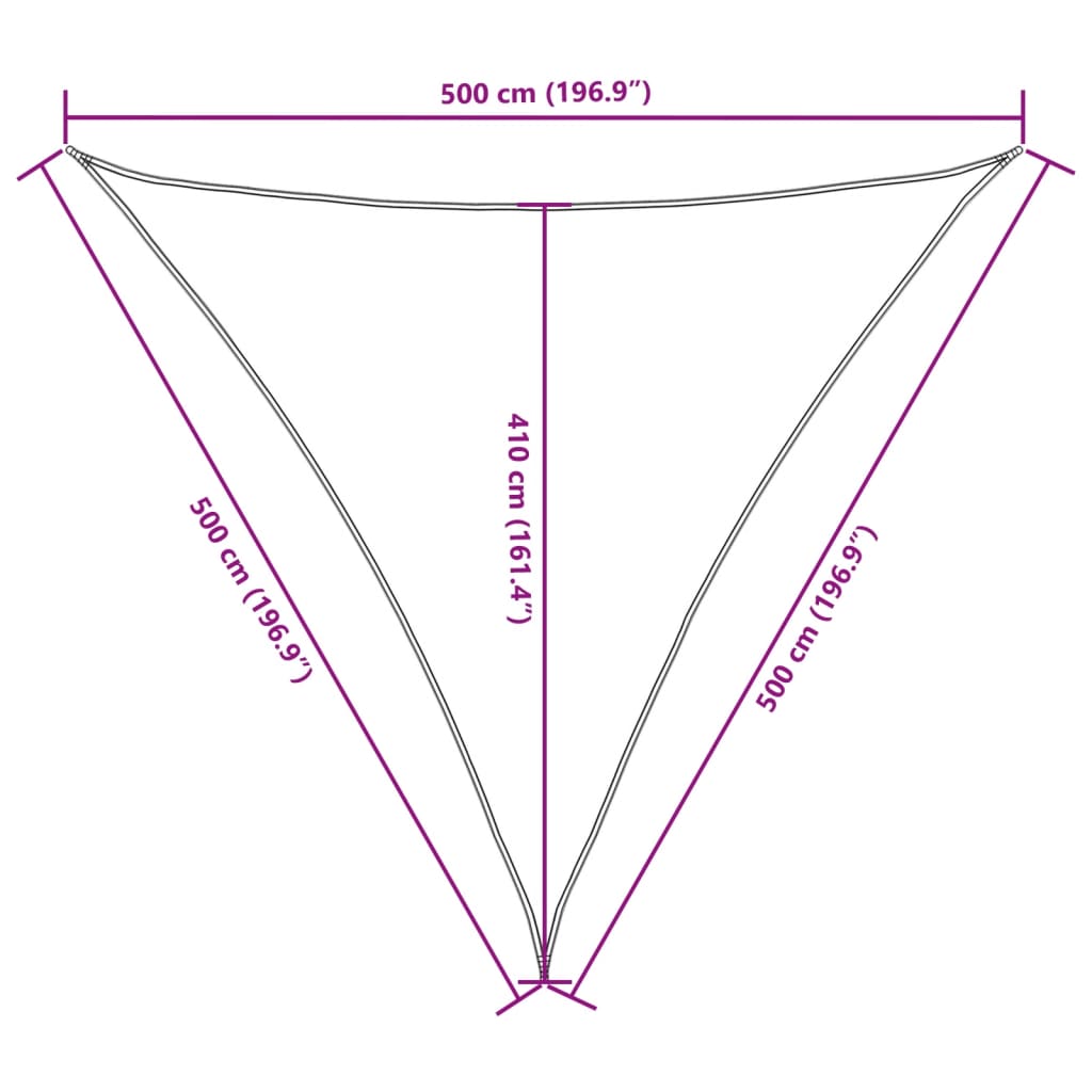 Guarda-Sol tecido Oxford triangular 5x5x5 m terracotta