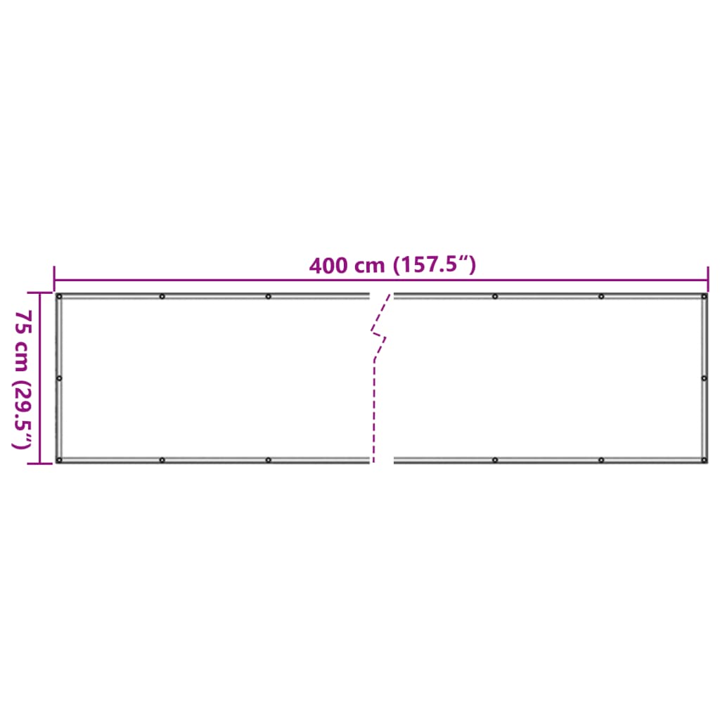 Tela varanda tecido oxford 75x400 cm antracite