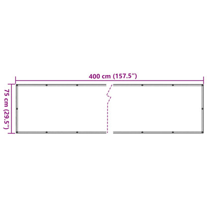 Tela varanda tecido oxford 75x400 cm antracite