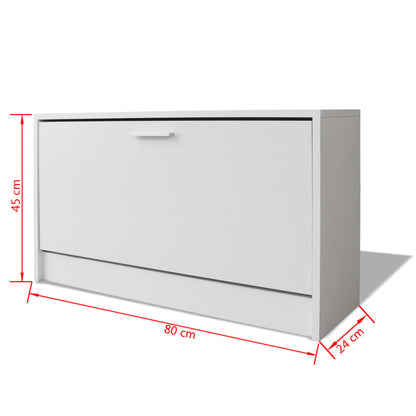 Sapateira Atlanta - 80x24x45 cm - Cor Branco - MDF e Aglomerado - Design Moderno