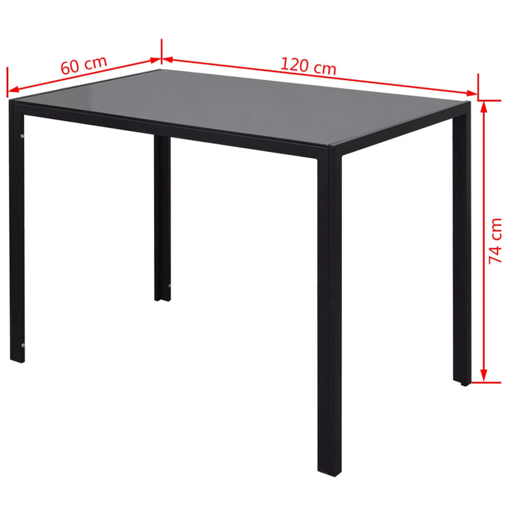 Conjunto mesa de jantar 7 pcs preto e branco