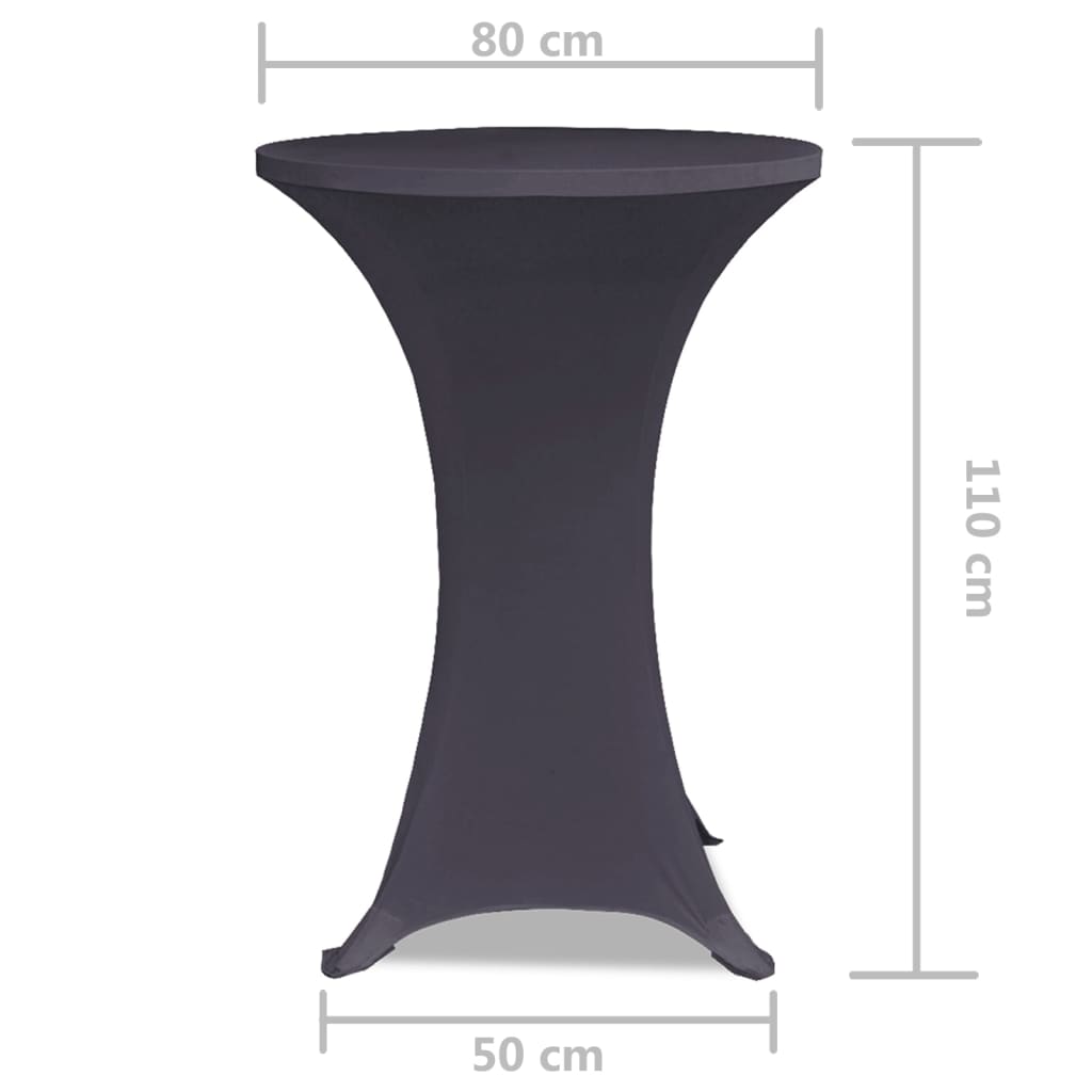 Capa extensível para mesa 2 pcs 80 cm antracite