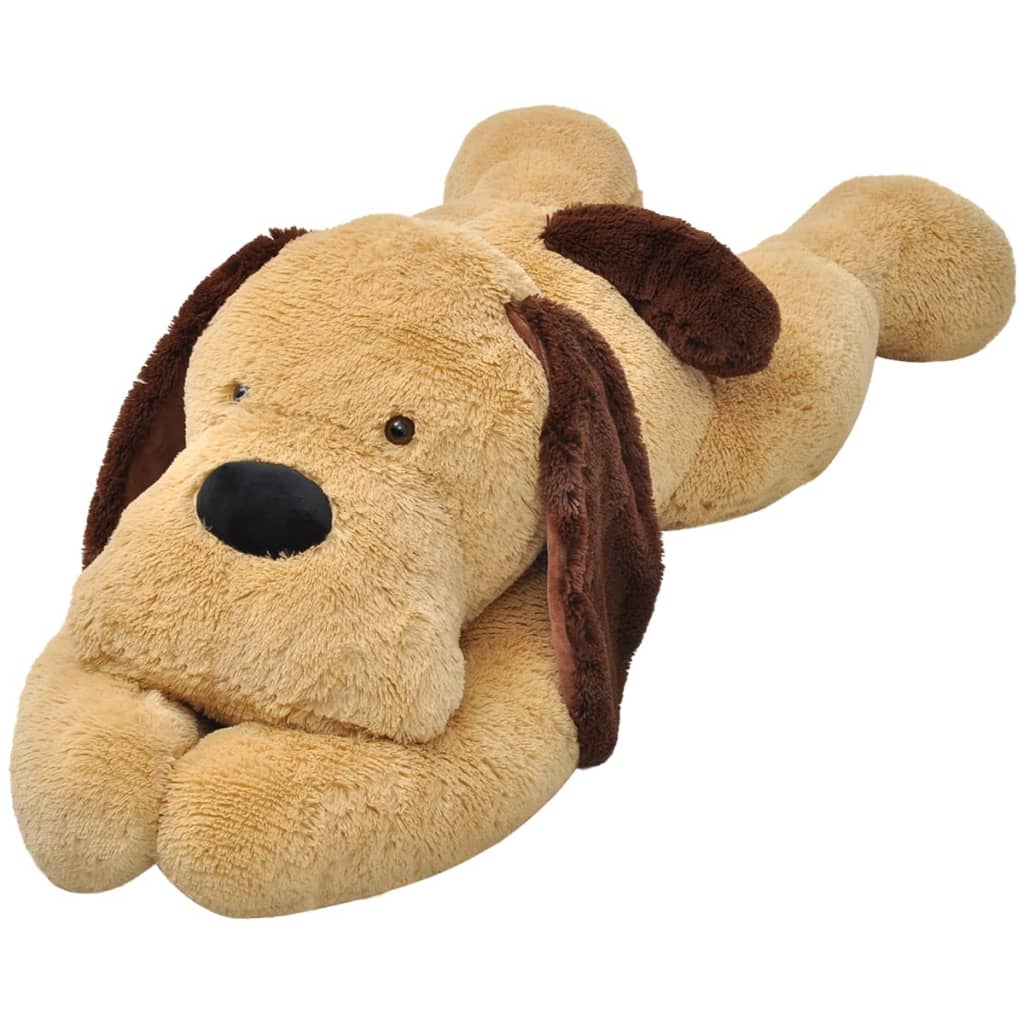 Cão de peluche 80 cm castanho