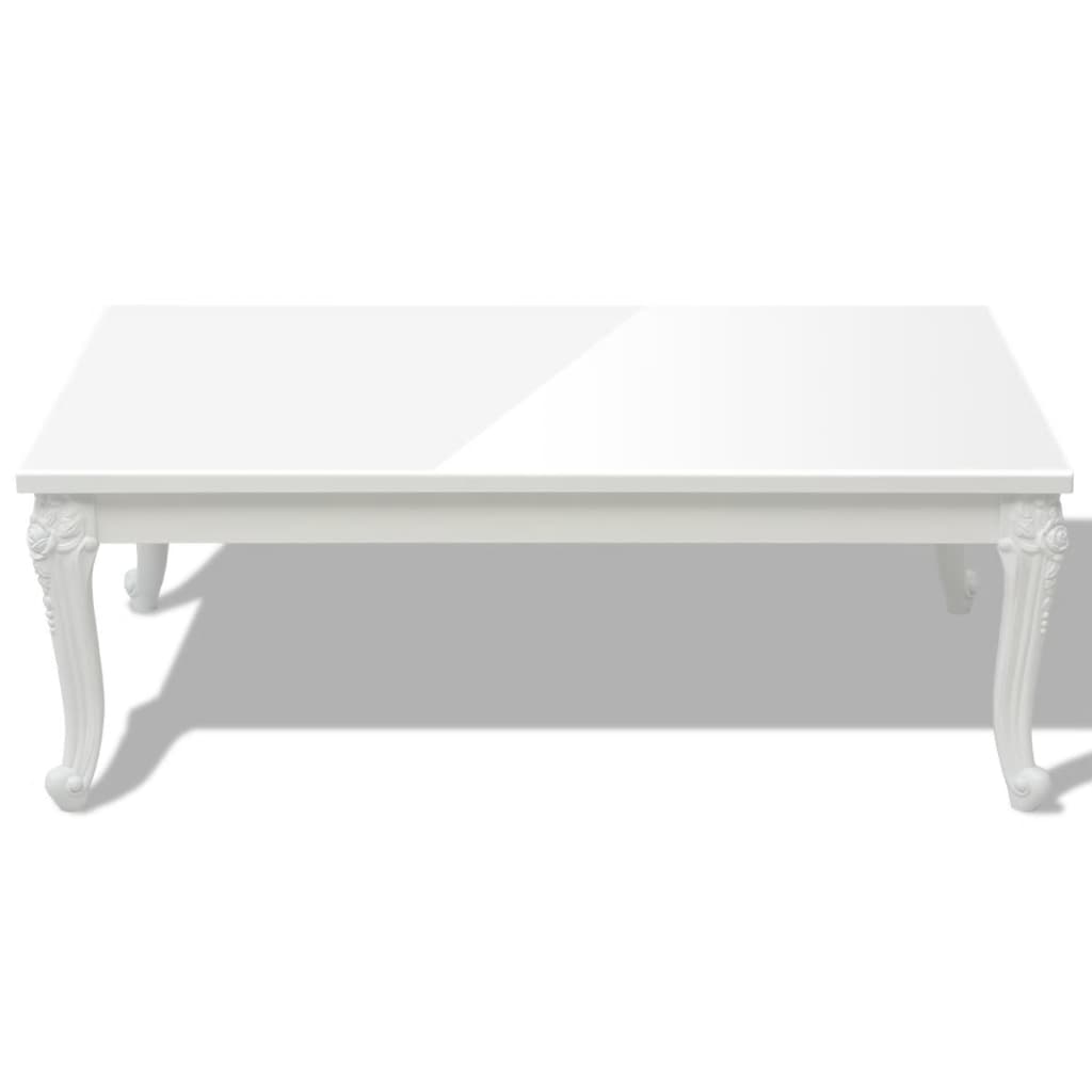 Mesa de centro 115x65x42 cm branco brilhante