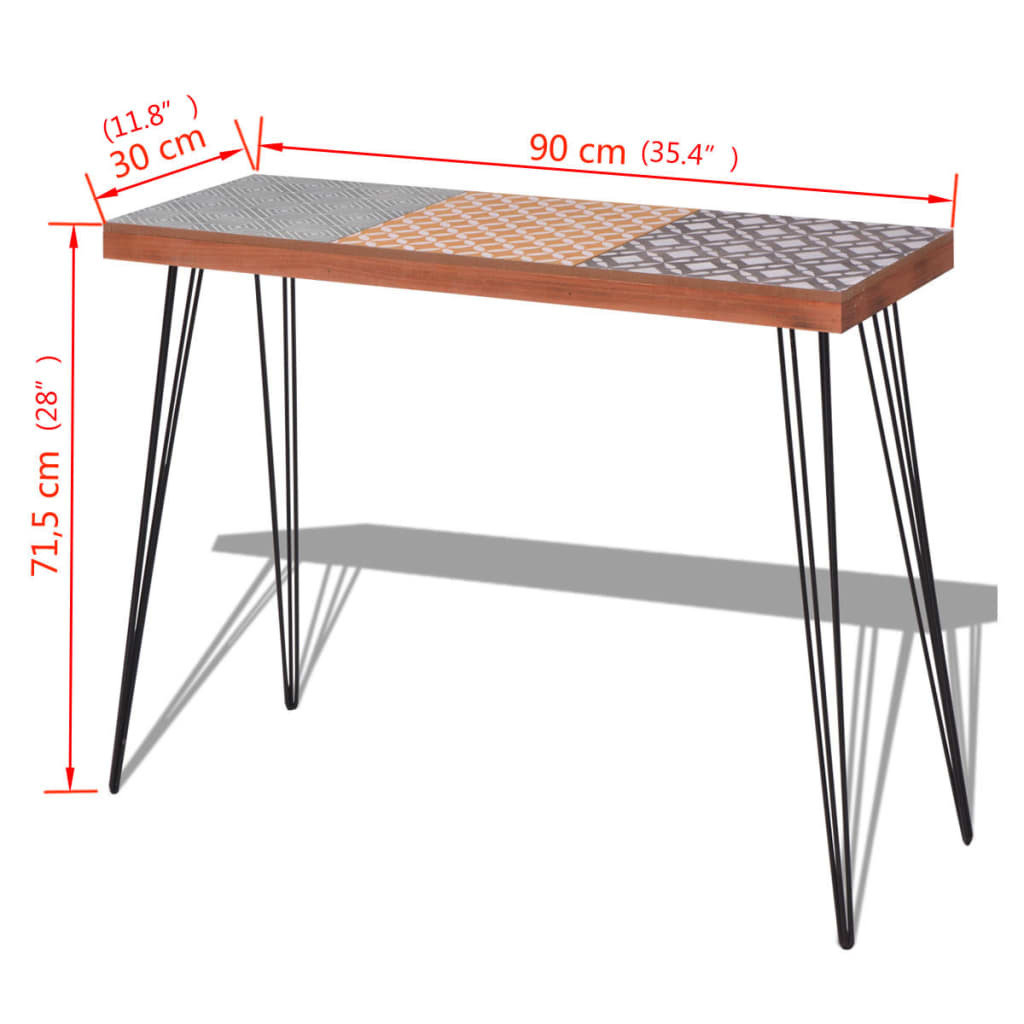 Mesa consola 90x30x71,5 cm castanho