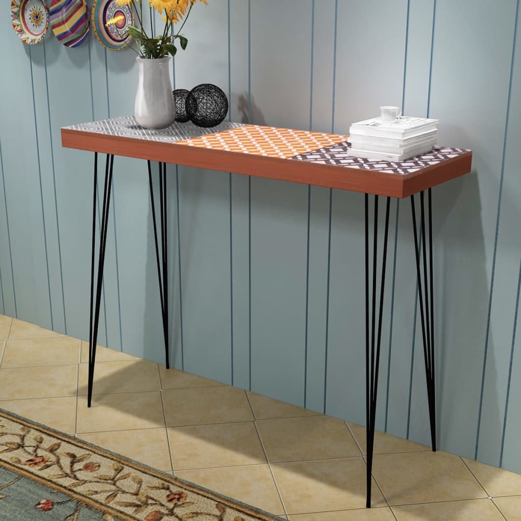 Mesa consola 90x30x71,5 cm castanho