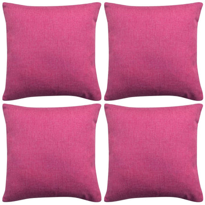 Capa de almofada 4 pcs linho em rosa 40x40 cm