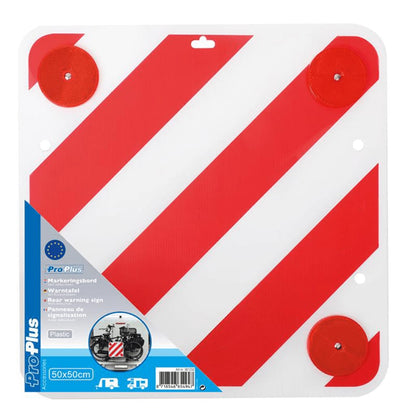 Proplus Sinal de aviso traseiro plástico 50x50cm com refletores 361228