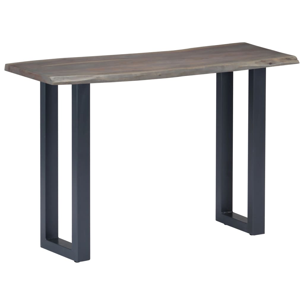 Mesa consola 115x35x76 cm acácia maciça e ferro cinzento