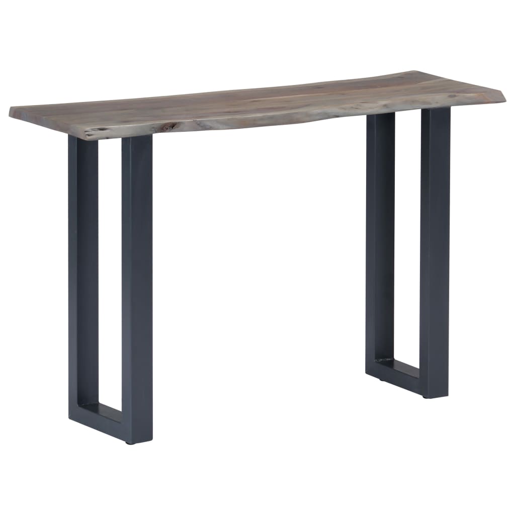 Mesa consola 115x35x76 cm acácia maciça e ferro cinzento