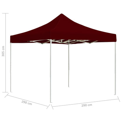 Tenda dobrável prof. para festas alumínio 3x3 m vermelho tinto