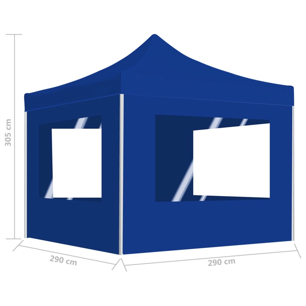 Tenda dobrável profissional com paredes alumínio 3x3m azul