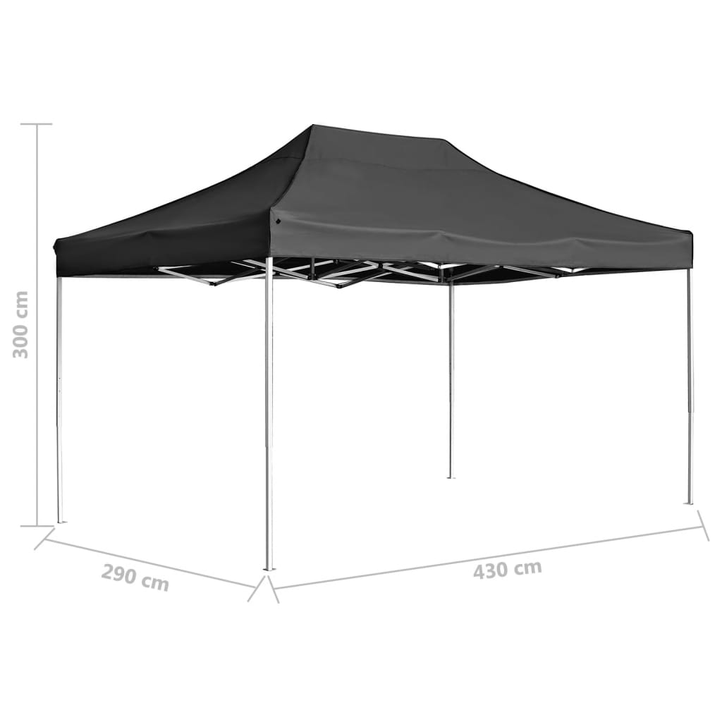 Tenda dobrável profissional p/ festas alumínio 4,5x3m antracite