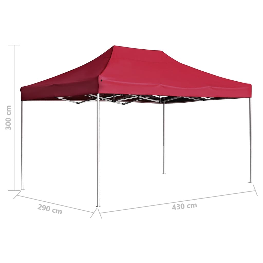 Tenda dobrável prof. para festas alumínio 4,5x3m vermelho tinto