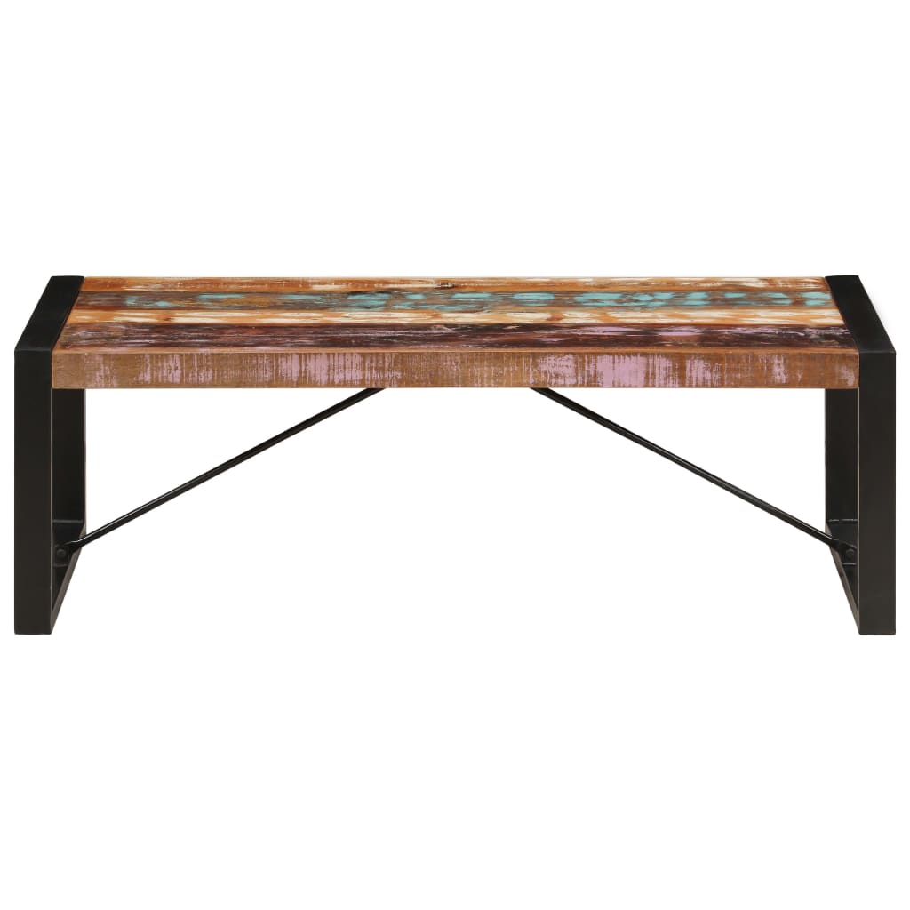 Mesa de centro 120x60x40 cm madeira recuperada maciça