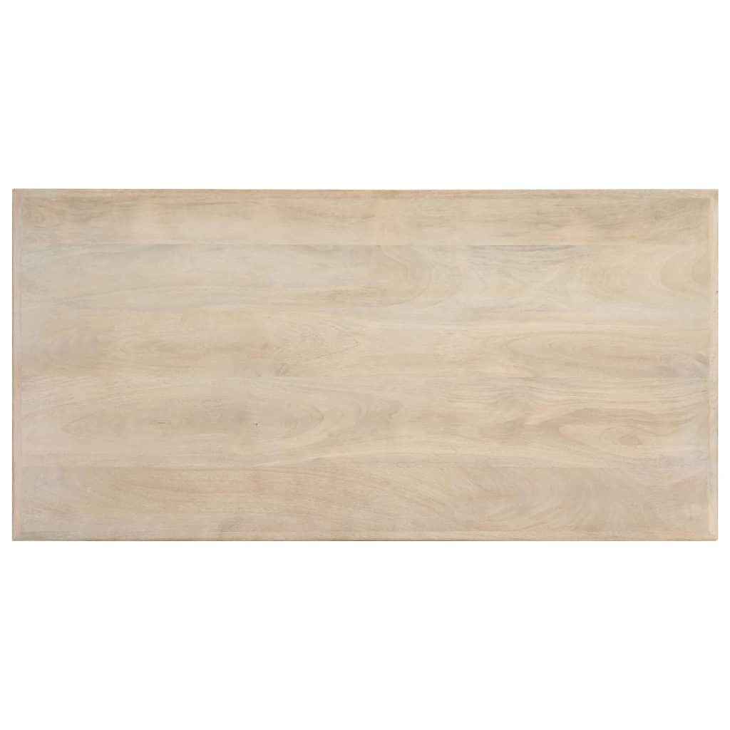 Mesa de jantar 120x60x75 cm madeira de mangueira maciça branco