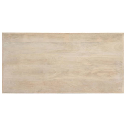 Mesa de jantar 120x60x75 cm madeira de mangueira maciça branco