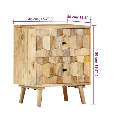 Mesa de cabeceira 40x30x50 cm madeira de mangueira maciça