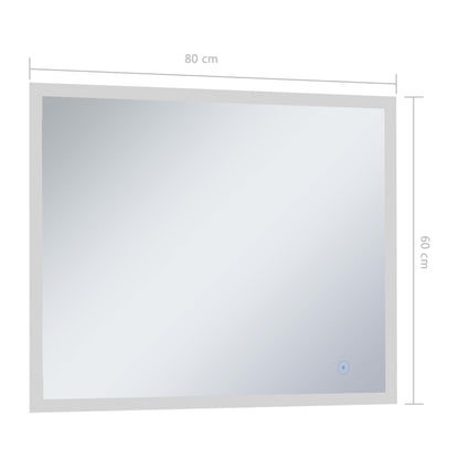 Espelho Doves com Luz LED e Sensor Touch - 80x60cm - Design Moderno