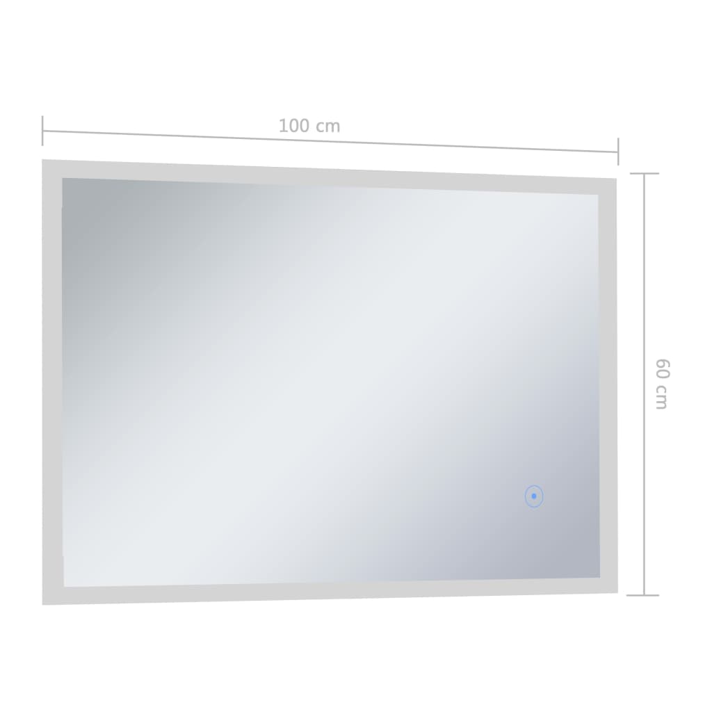 Espelho Doves com Luz LED e Sensor Touch - 100x60cm - Design Moderno