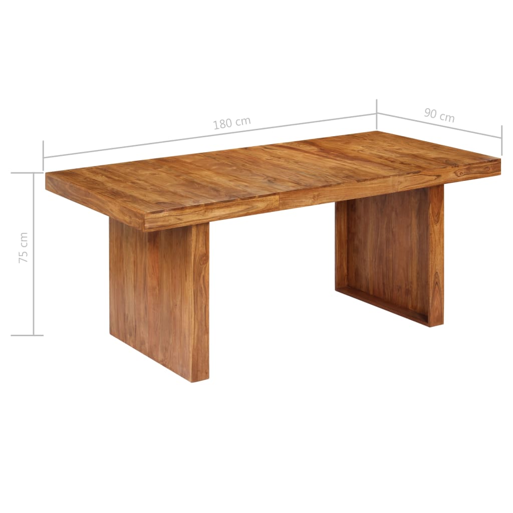 Mesa de jantar 180x90x75 cm madeira de acácia maciça