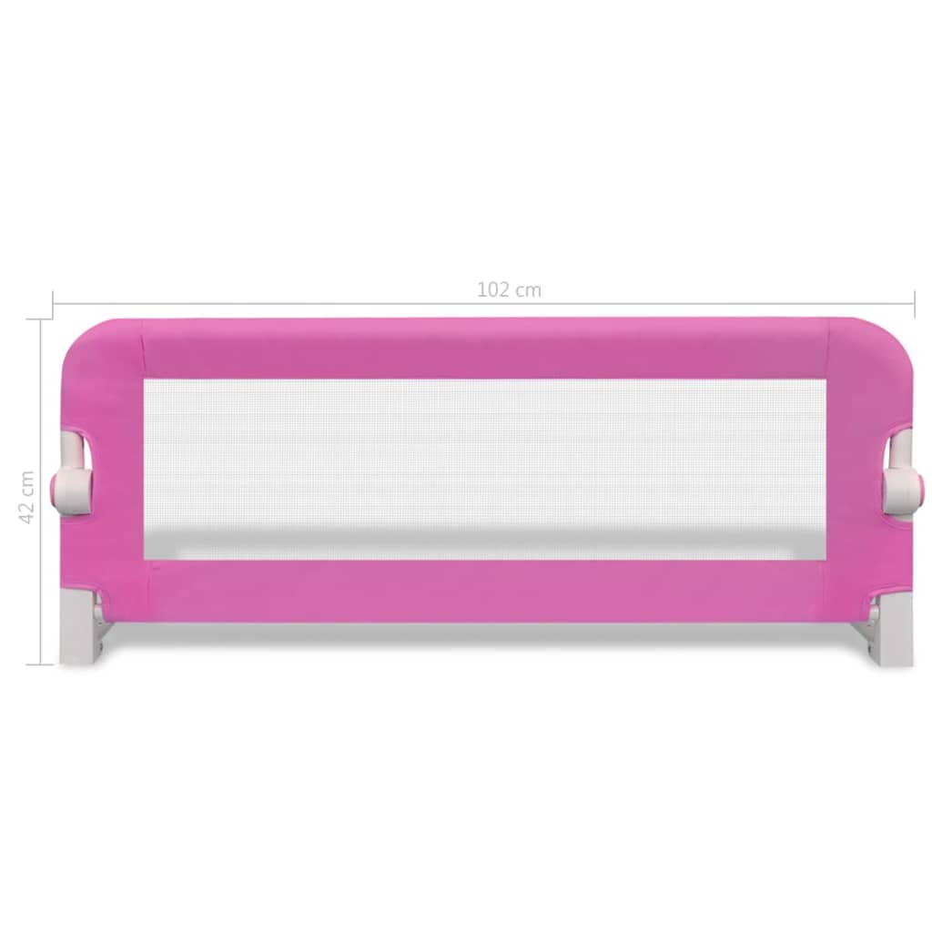 Barra de segurança para cama de criança 2 pcs 102x42 cm rosa