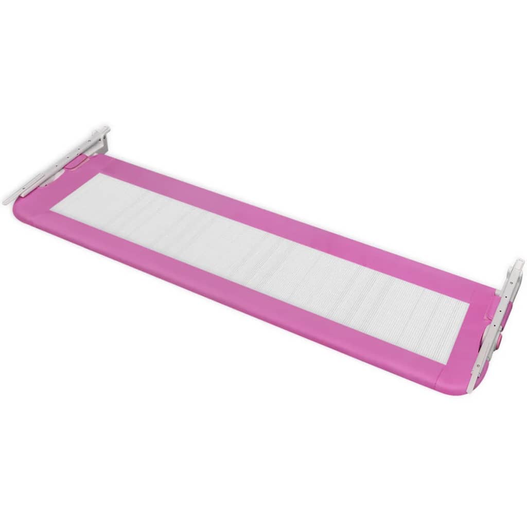 Barra de segurança para cama de criança 2 pcs 150x42 cm rosa