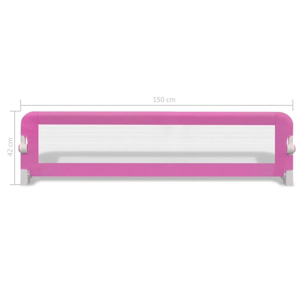 Barra de segurança para cama de criança 2 pcs 150x42 cm rosa