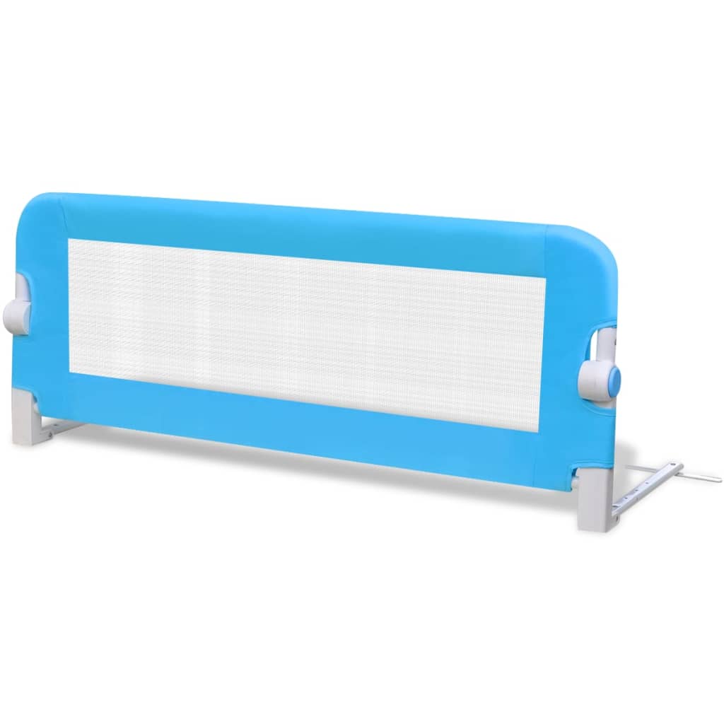 Barra de segurança para cama de criança 2 pcs 102x42 cm azul