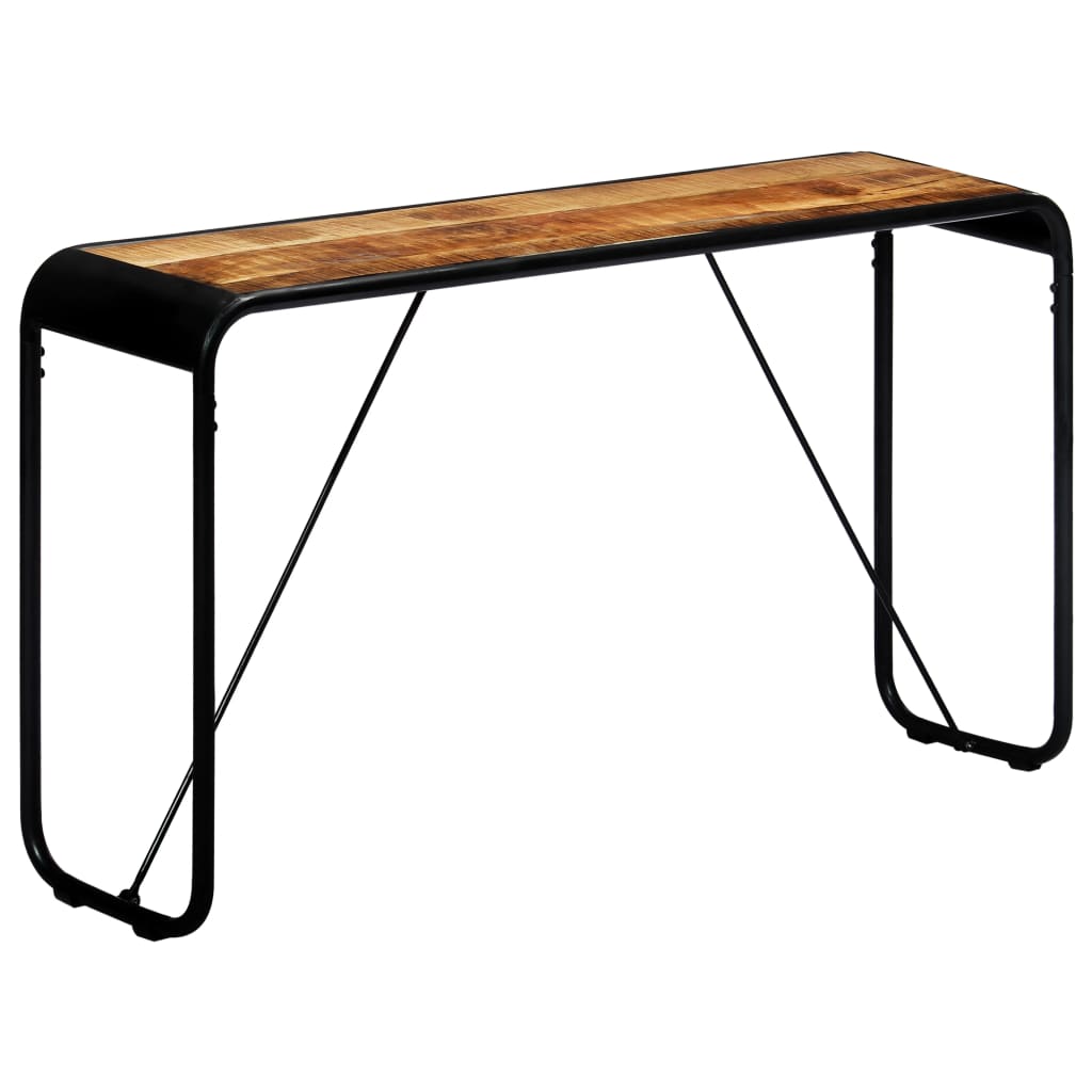 Mesa consola 140x35x76 cm madeira de mangueira maciça áspera