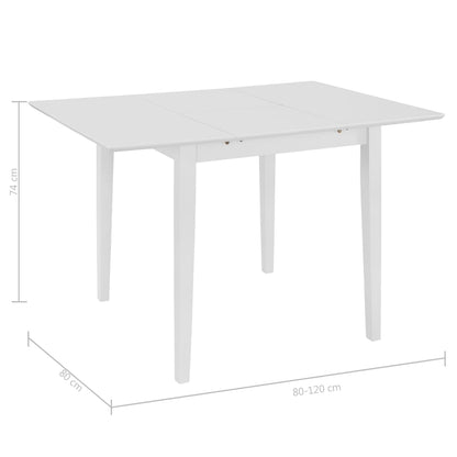 Mesa de jantar extensível (80-120)x80x74 cm MDF branco