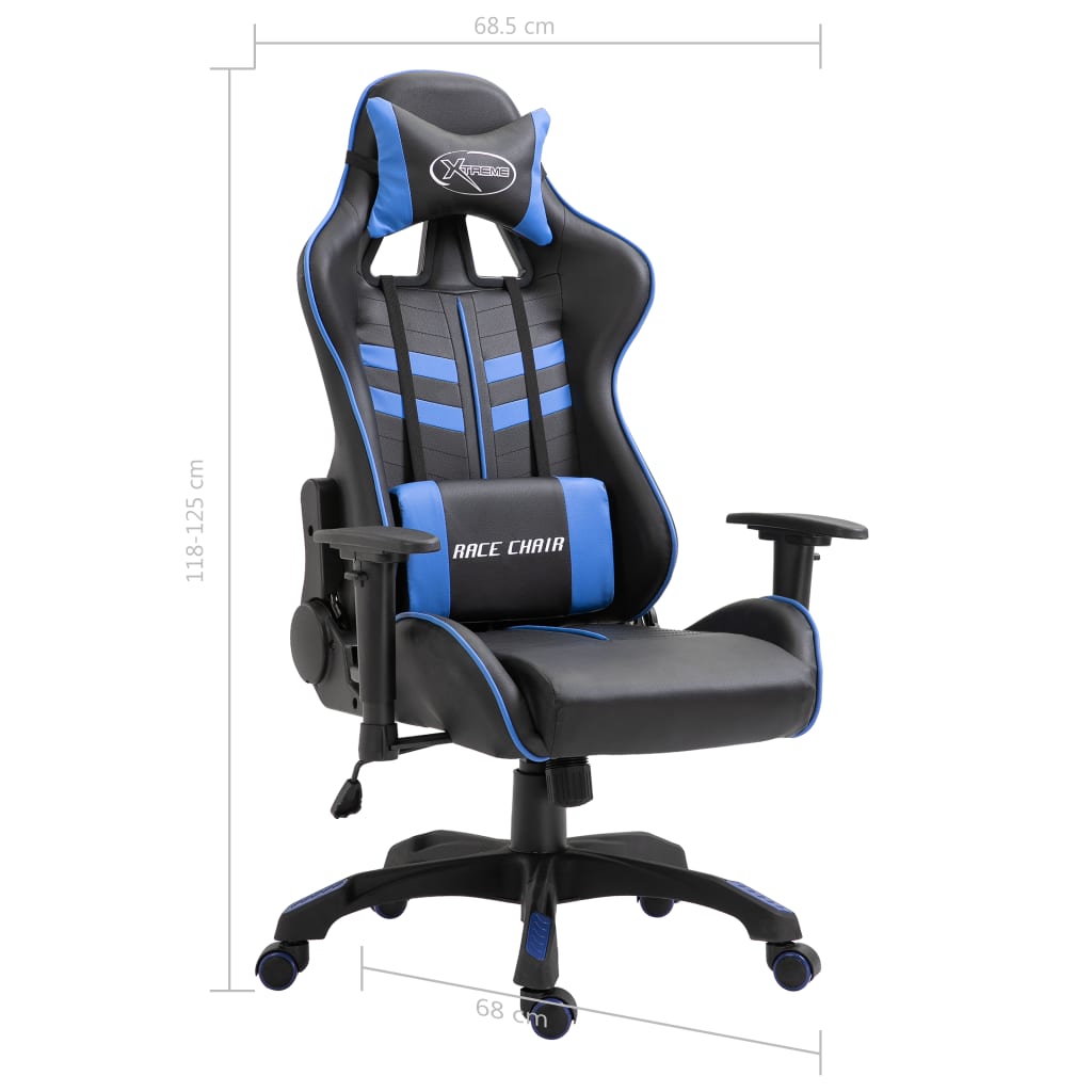 Cadeira de gaming couro artificial azul