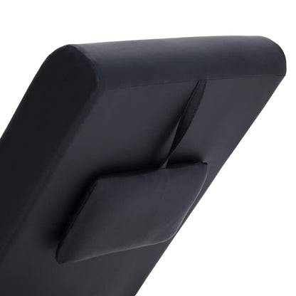 Chaise longue de massagem c/ almofada couro artificial preto