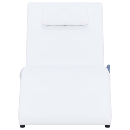 Chaise longue de massagem c/ almofada couro artificial branco