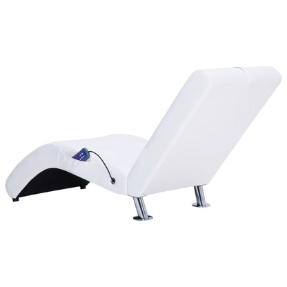 Chaise longue de massagem c/ almofada couro artificial branco