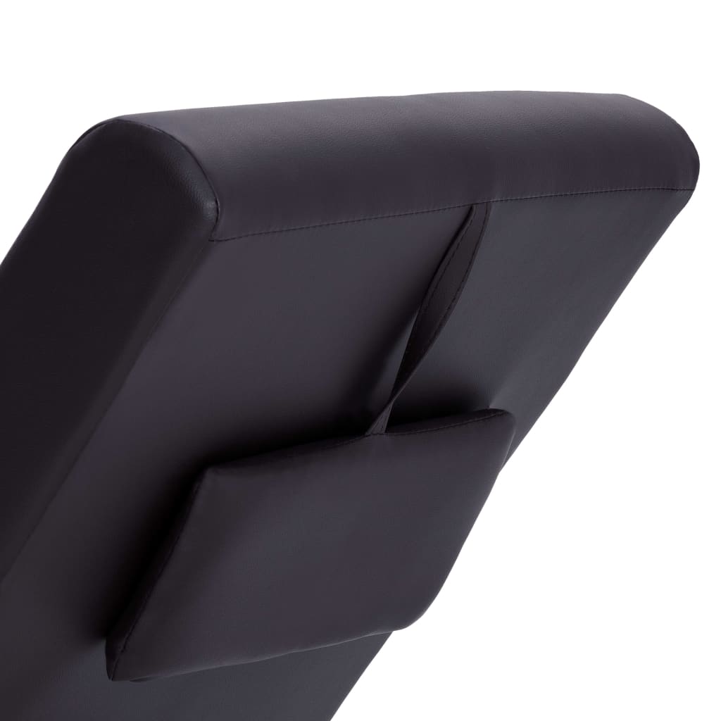 Chaise longue de massagem c/ almofada couro artificial castanho