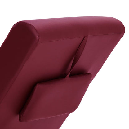 Chaise longue massagem + almofada couro artif. vermelho tinto