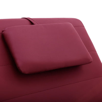 Chaise longue massagem + almofada couro artif. vermelho tinto