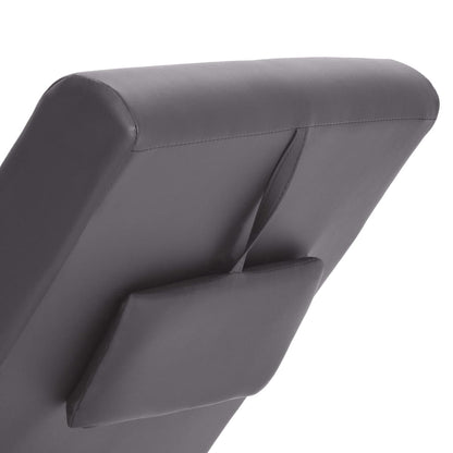 Chaise longue de massagem c/ almofada couro artificial cinzento