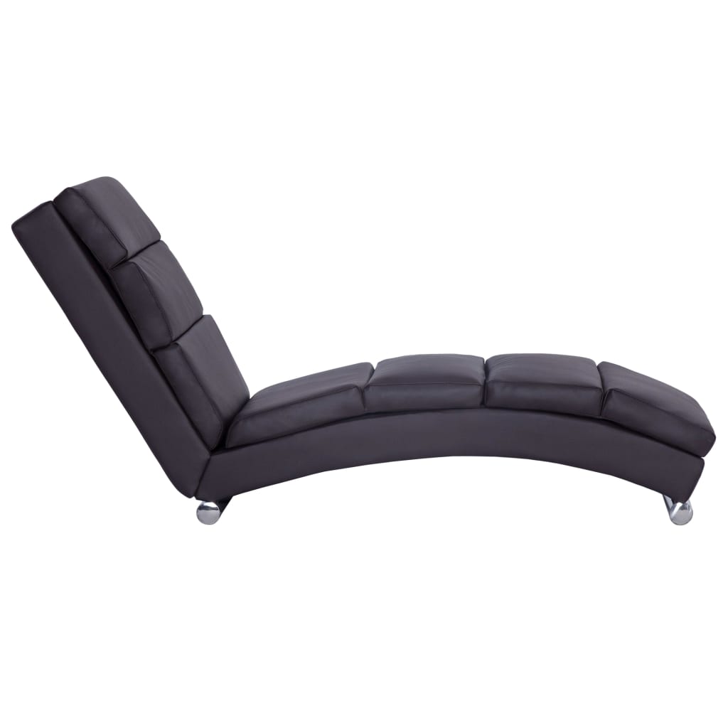 Chaise longue couro artificial castanho