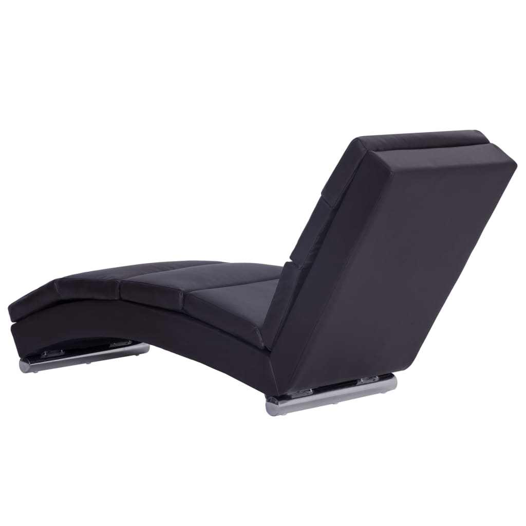 Chaise longue couro artificial castanho